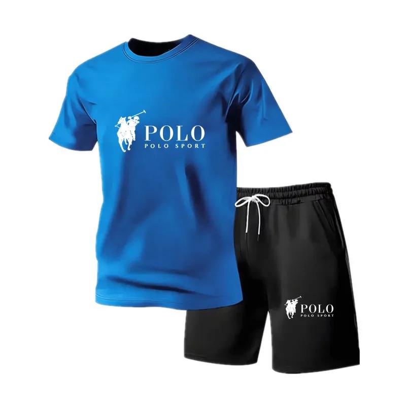 Costume de sport décontracté pour hommes, haut à col rond en maille et pantalon de jogging, costume 