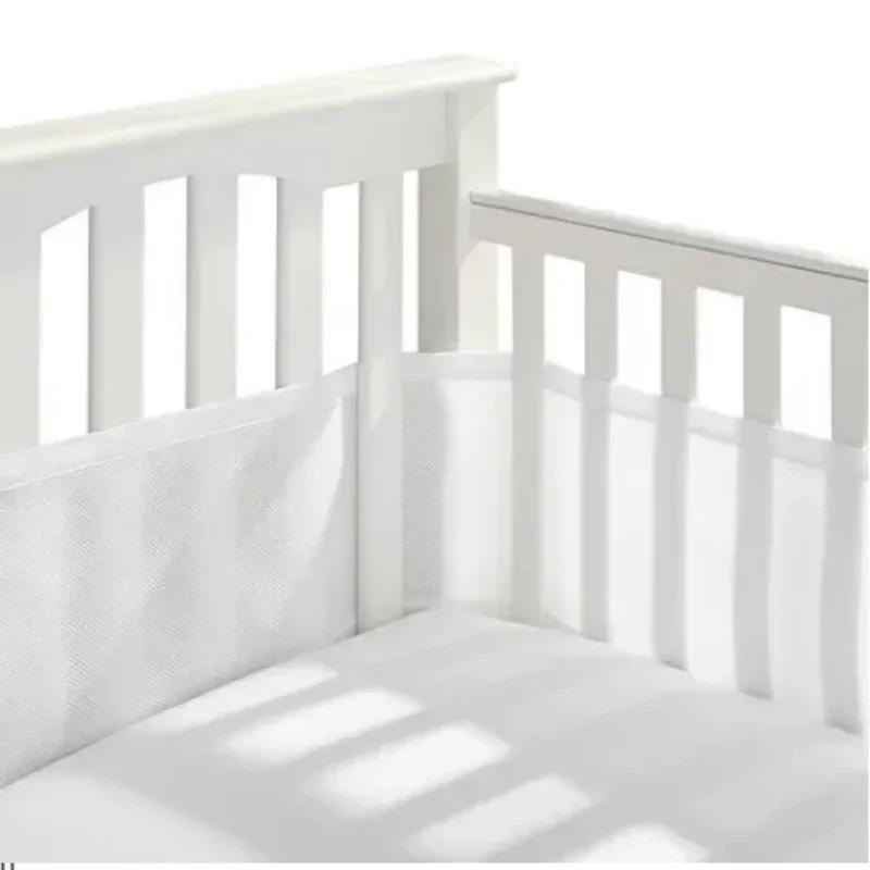 Doublure de lit en maille respirante pour lit de bébé, garde-corps en coton, pare-chocs épais, prote