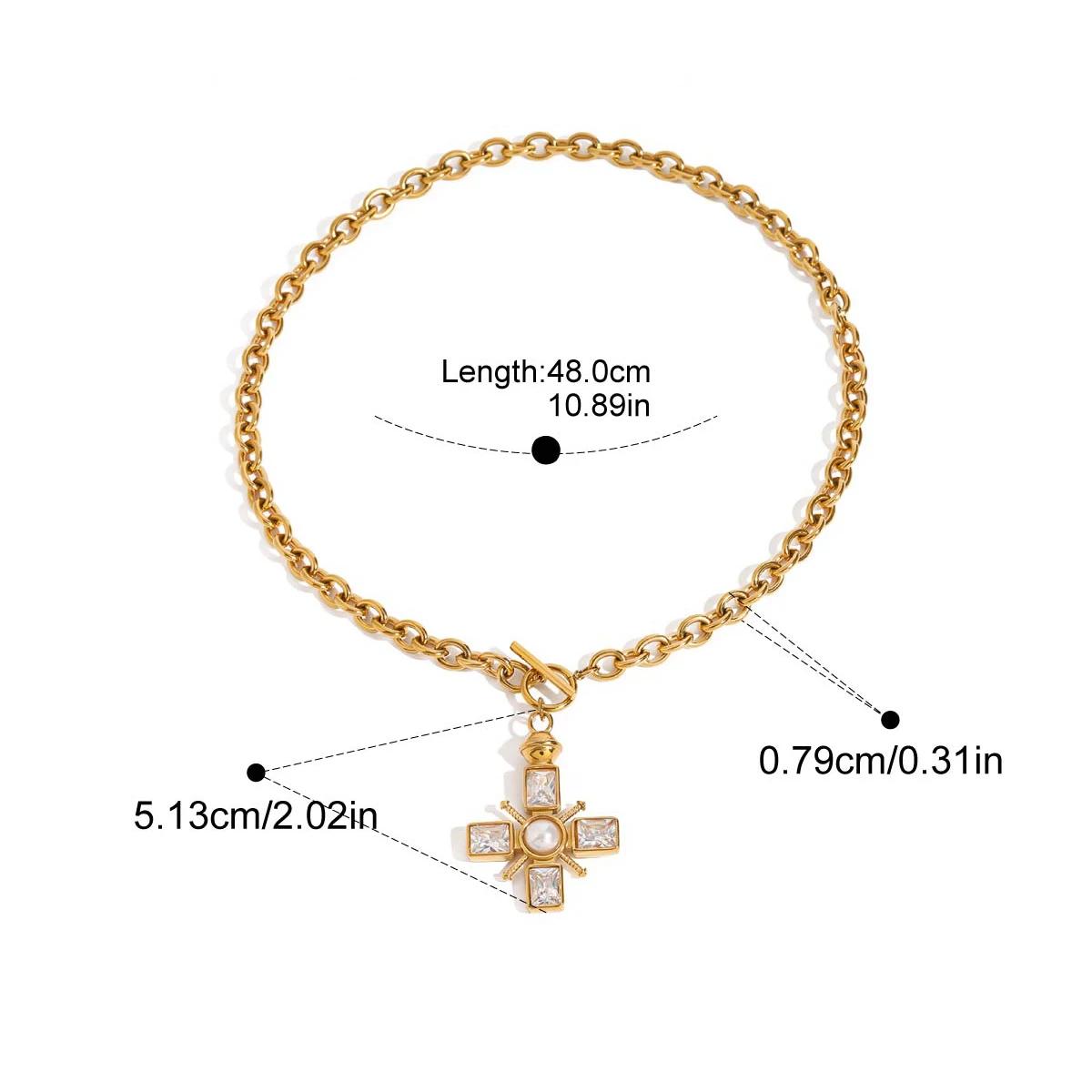 Yori – collier avec pendentif croix en zircone cubique Fine, étanche, bijoux tendance pour femmes, h
