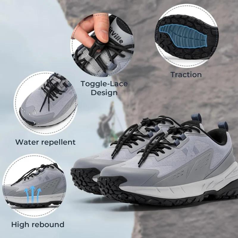 FitVille – baskets large largeur pour hommes, antidérapantes, confortables, pour Trekking, randonnée