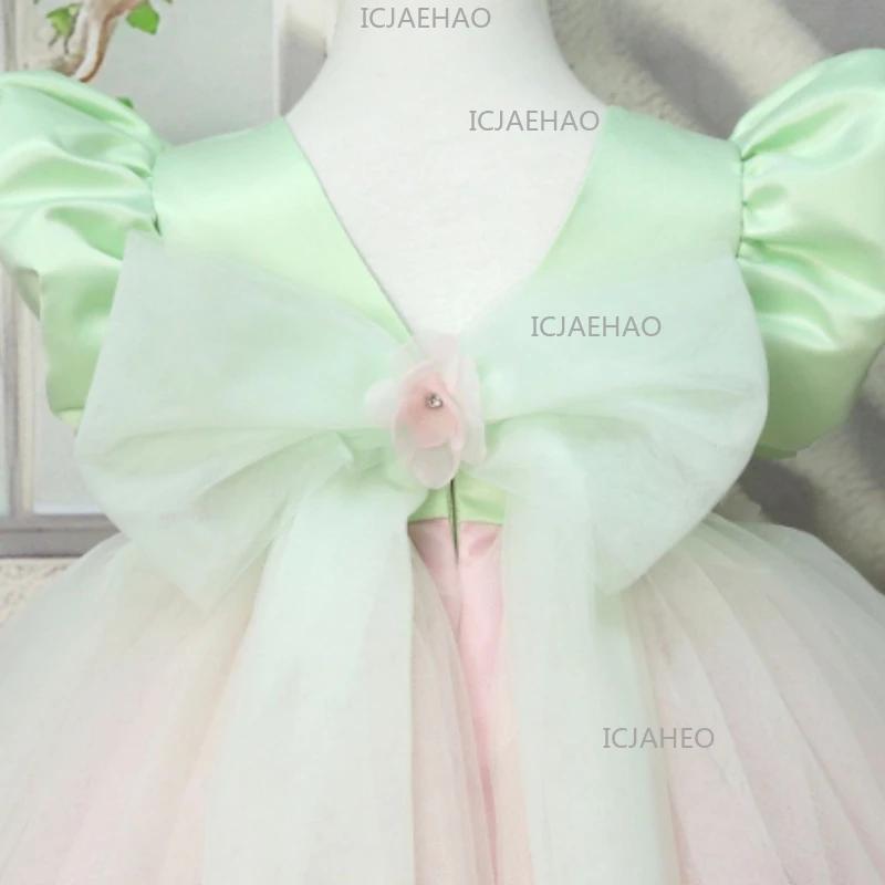 Robe de Princesse Lolita 2026 pour Enfants, Tenue de Cérémonie Formelle avec Appliques Florales 3D, 