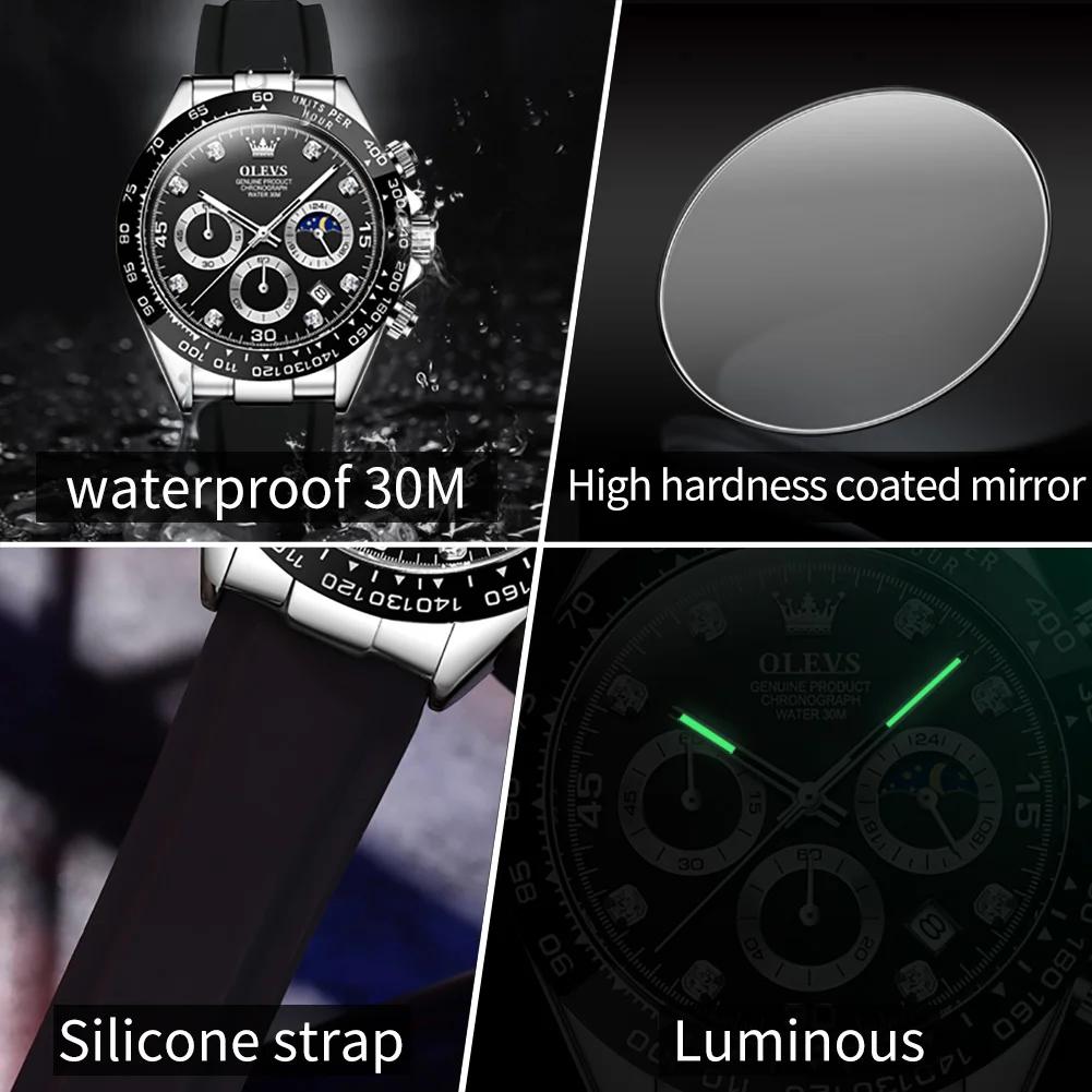 OLEVS 2875 hommes montre originale marque de mode Quartz étanche montre lumineuse pour homme trois p