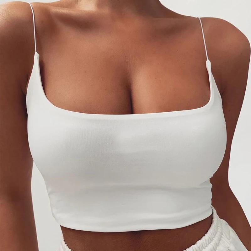 Débardeur en fibre de coton pour femme, bustier en Y, soutien-gorge banrib non rembourré, haut court