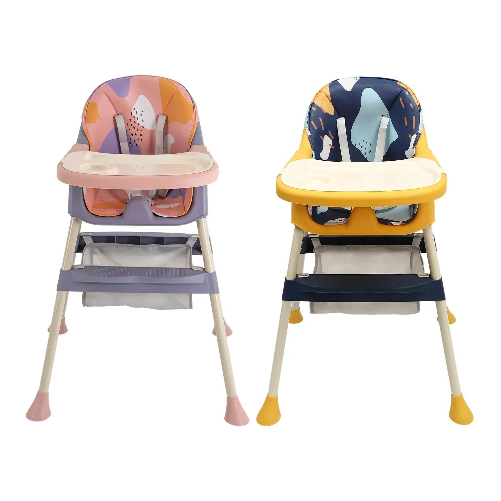 Chaise haute BYMAOCAR 4-en-1, chaise haute pliable pour enfants, siège bébé portable avec repose-pie