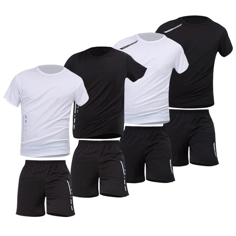 2 ensembles de taille européenne et américaine homme pantalon court à manches courtes costume homme 