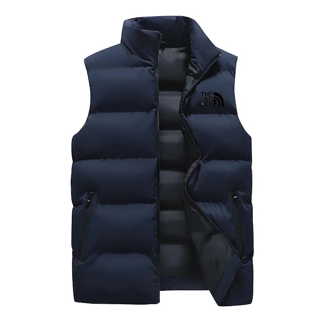 Veste sans manches pour hommes, imperméable, fermeture éclair, col montant, gilet décontracté, Parka