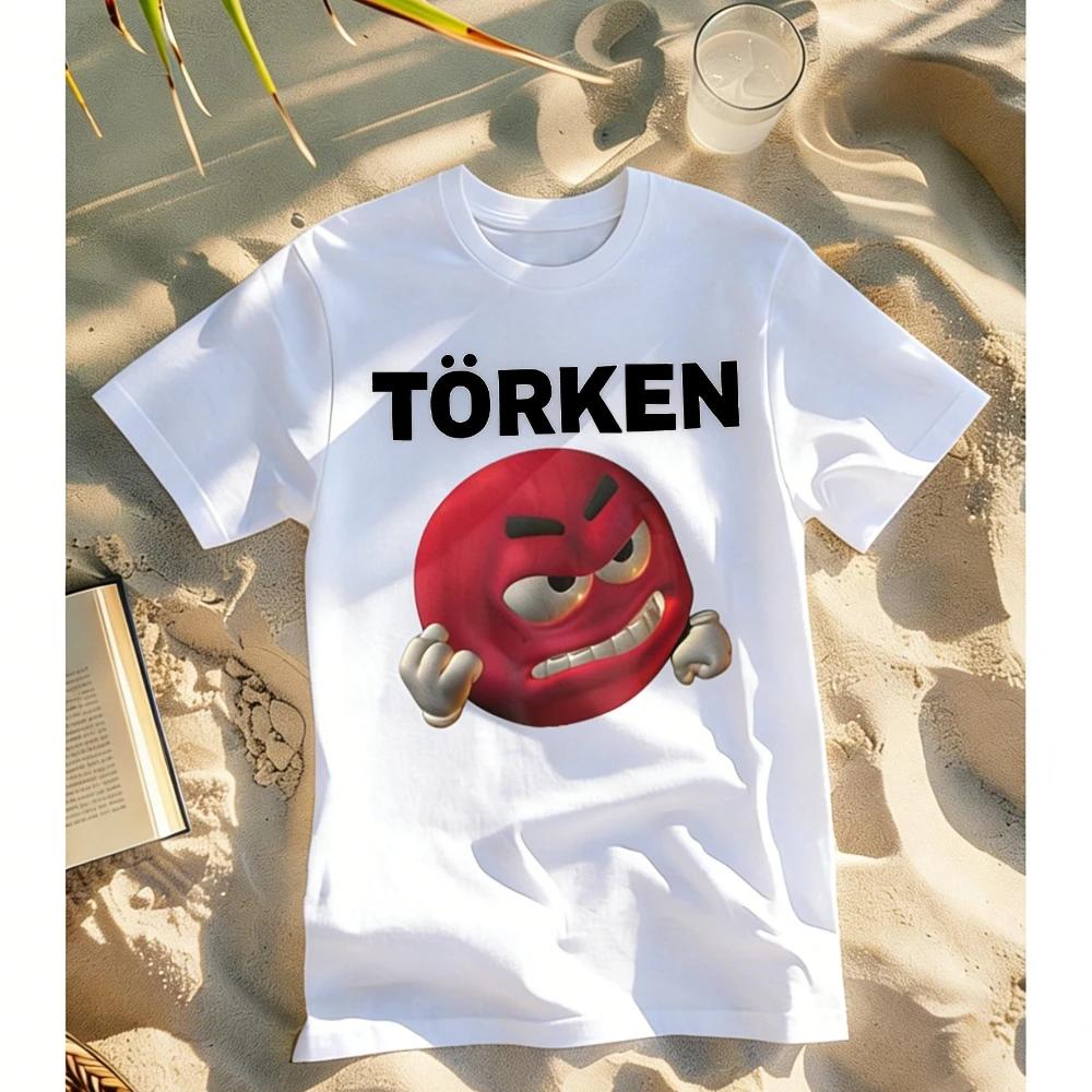 T-Shirt Meme turc pour hommes et femmes, avec police TORken audacieuse, Design visage rouge, chemise