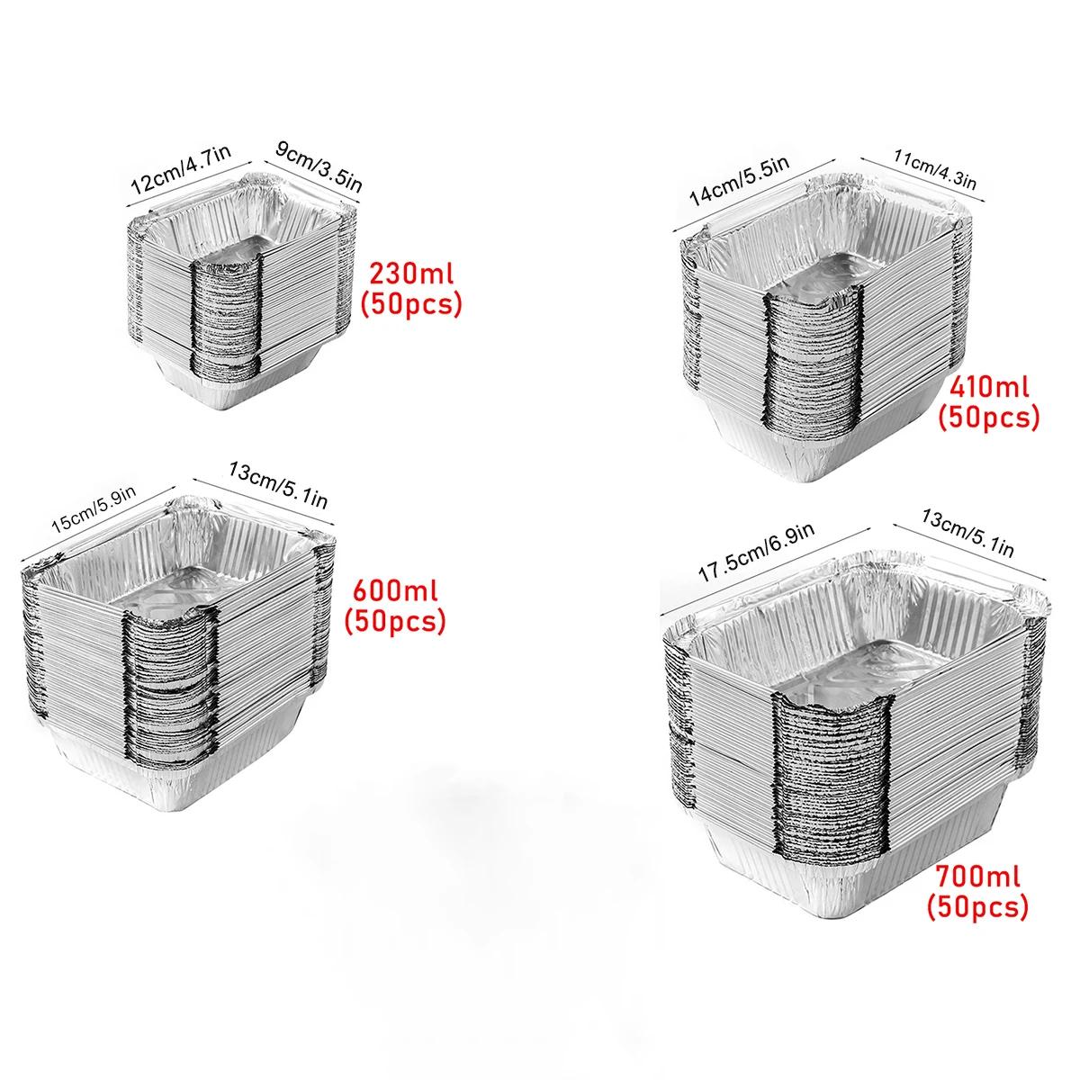 50 pièces de papier d'aluminium jetable, différentes tailles, les poêles en étain sont parfaites pou