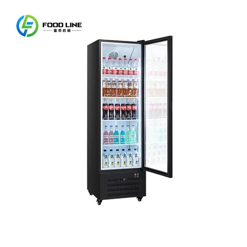 Réfrigérateur vertical à porte vitrée commerciale personnalisé, refroidissement efficace, grand espa