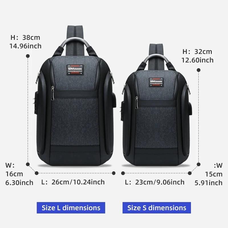 WIERSOON sacs à dos réglables hommes nouveau Anti-vol femmes sacs à bandoulière imperméables USB cha