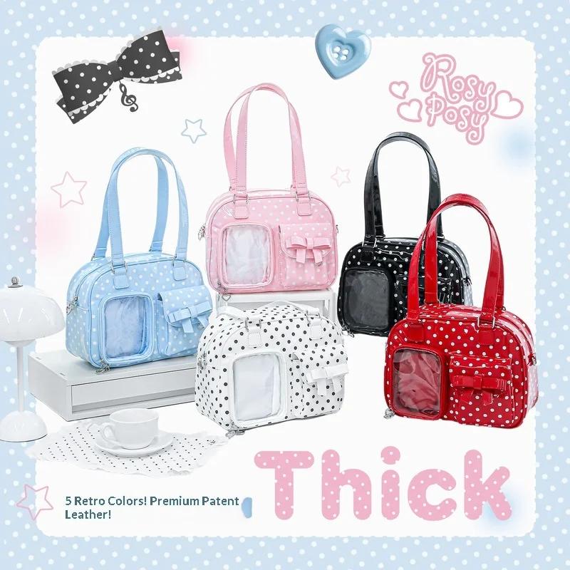 RosyPosy Ita Bag Sac à main rose à pois mignon et féminin, grande capacité pour iPad 10,9 pouces, or