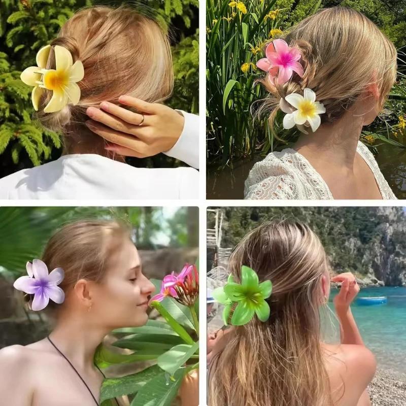 1 grand 2 petits ensembles en forme de fleur douce, griffes de cheveux dégradées colorées, pince Cil