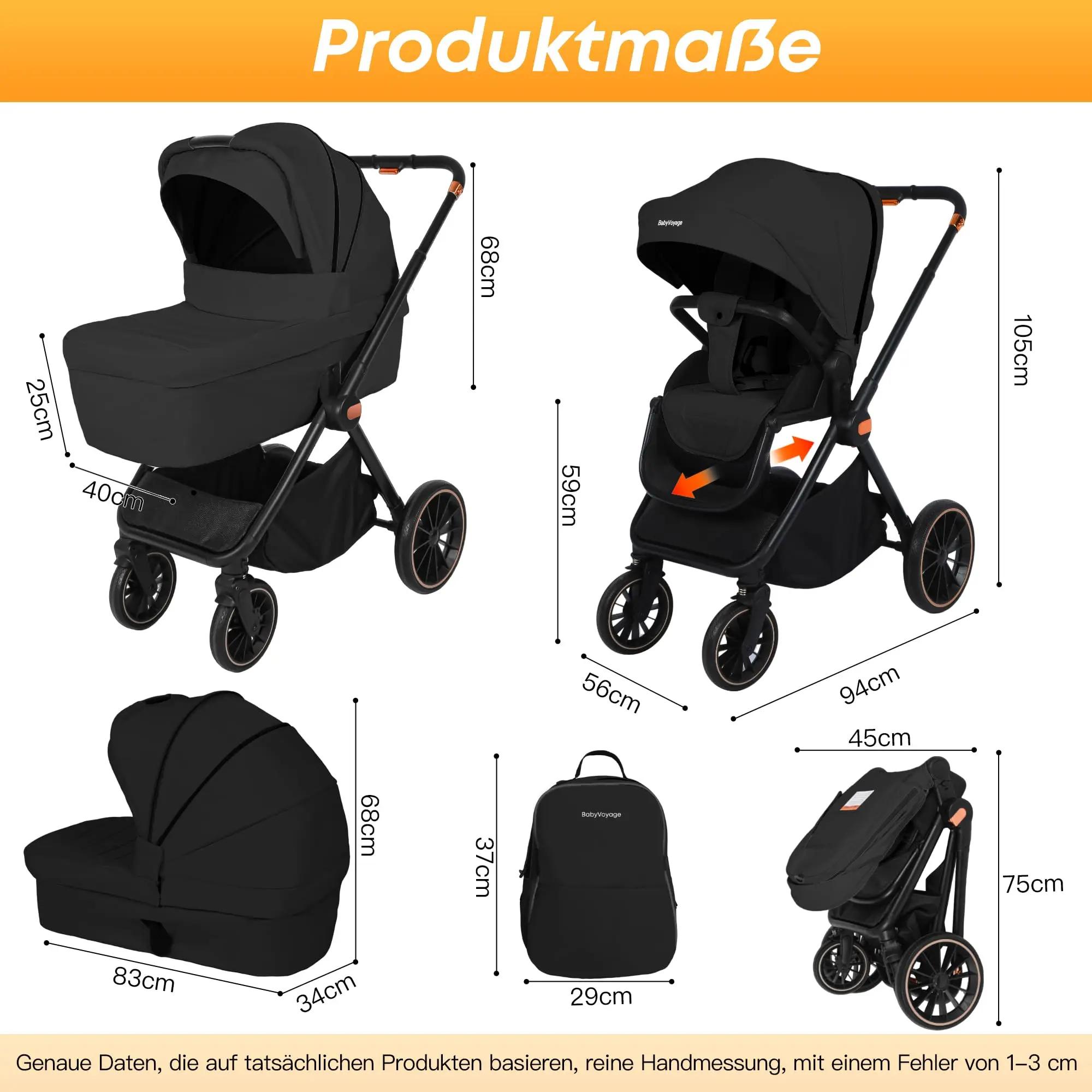 Poussette bébé 3 en 1, combinaison Isofix, systèmes de voyage avec siège bébé, taille I, nacelle, si