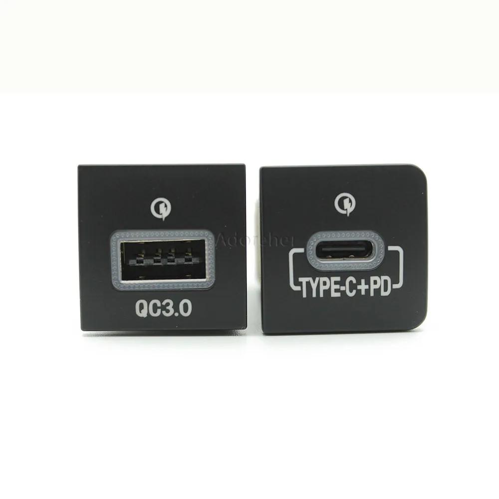 Prise de chargeur de voiture rapide 12V/24V, double USB, adaptateur d'alimentation QC3.0 PD Type C P