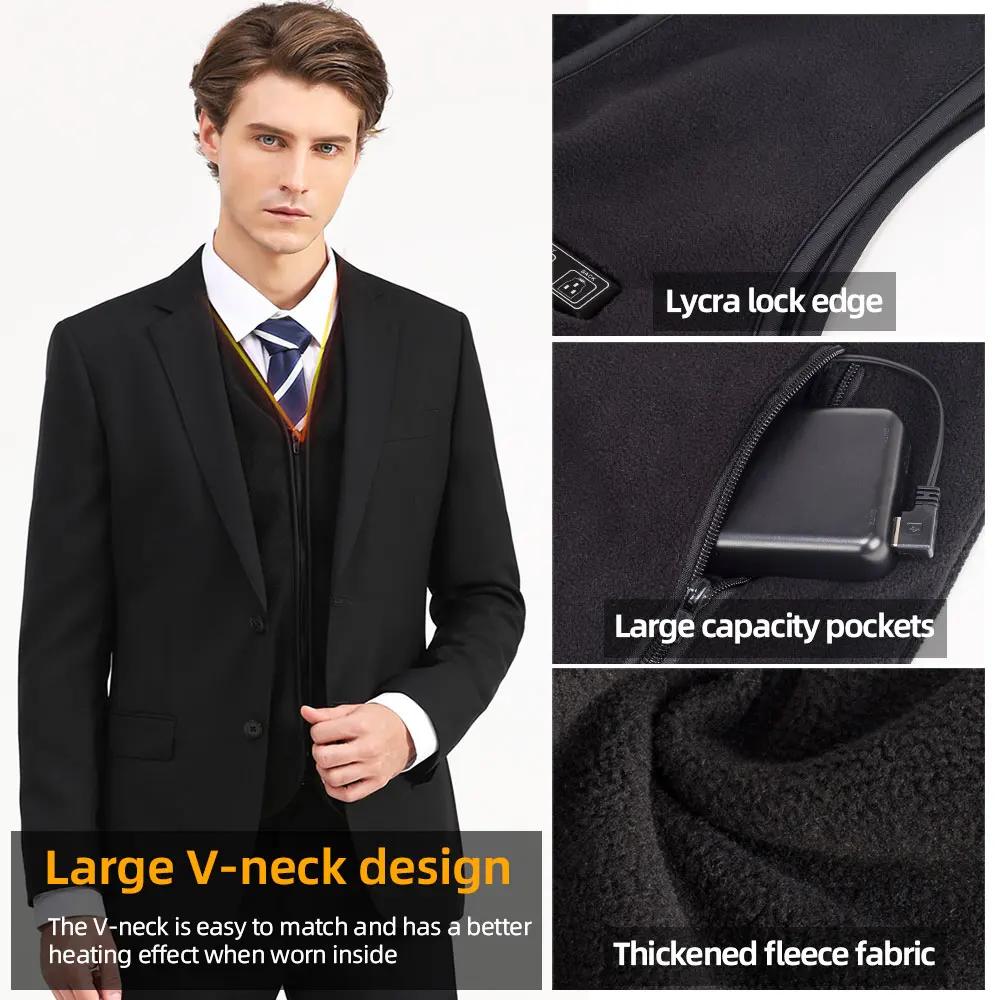 Gilet chauffant 10 zones pour hommes et femmes, veste chauffante électrique USB, gilet chauffant, ve