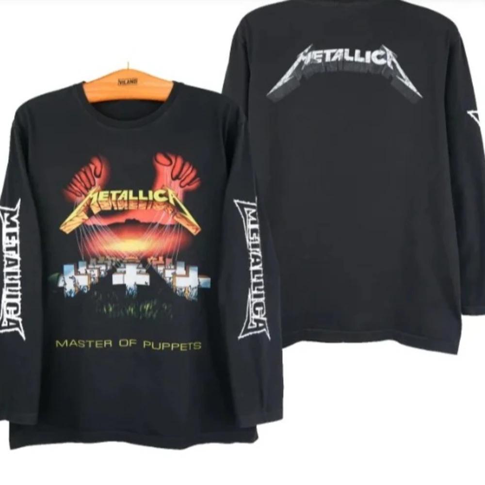 T-shirt rétro à manches longues pour hommes et femmes, imprimé en 3D, avec image de groupe de rock m