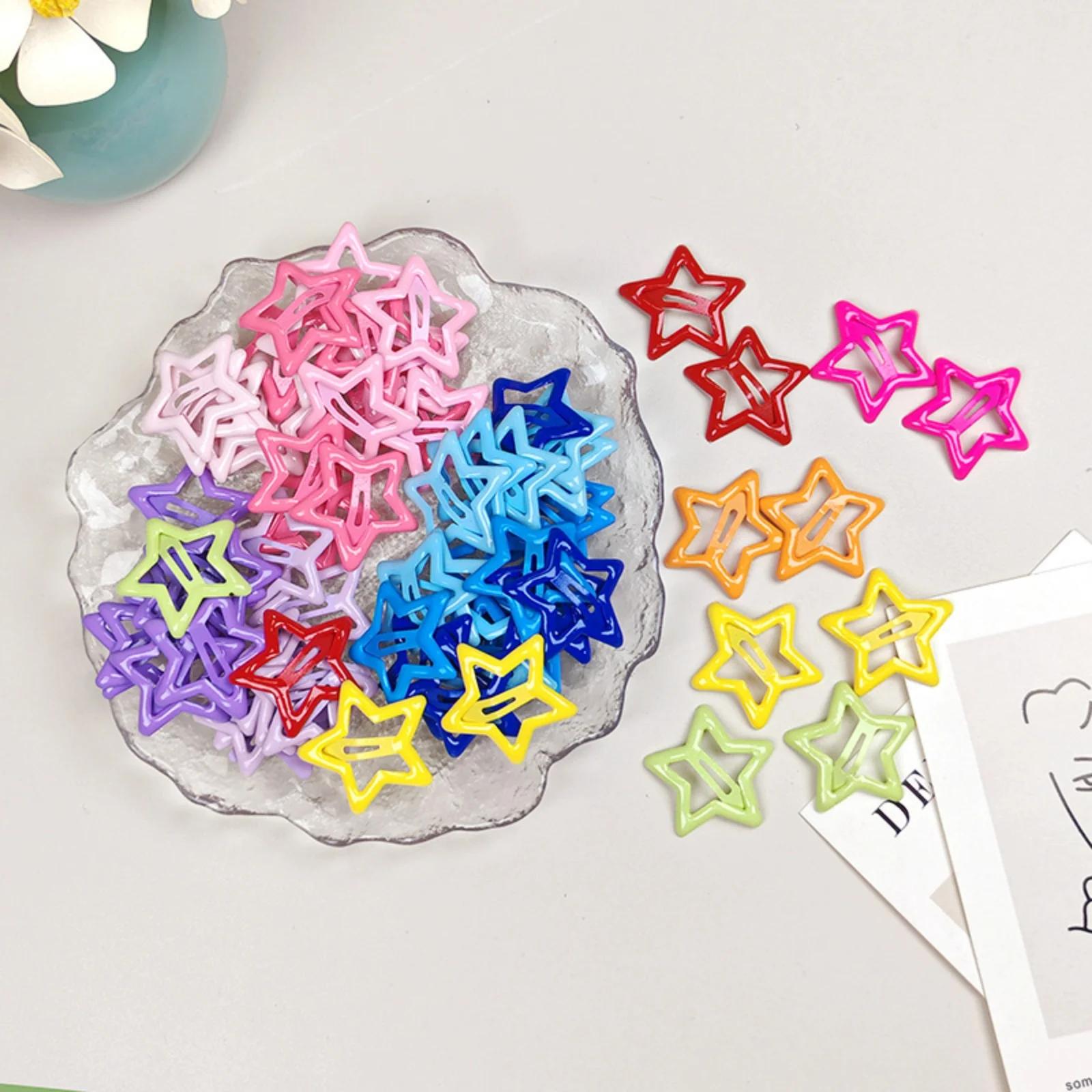 Pinces à cheveux étoiles colorées BB pour filles, jolies épingles à cheveux décoratives, Barrettes, 