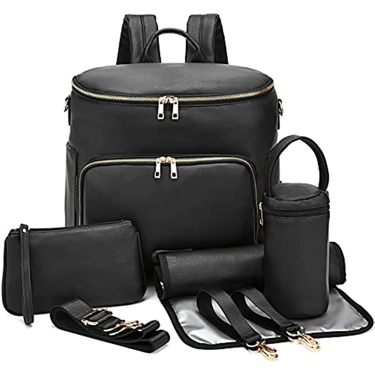 Sac à couches sac à dos sac à dos en cuir pour femmes sac à dos de voyage sac bébé grand avec sangle