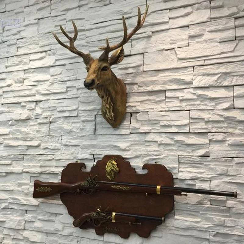 Faux tête de cerf 17 pouces, fausse tête d'animal, décoration murale faite à la main, décor de ferme
