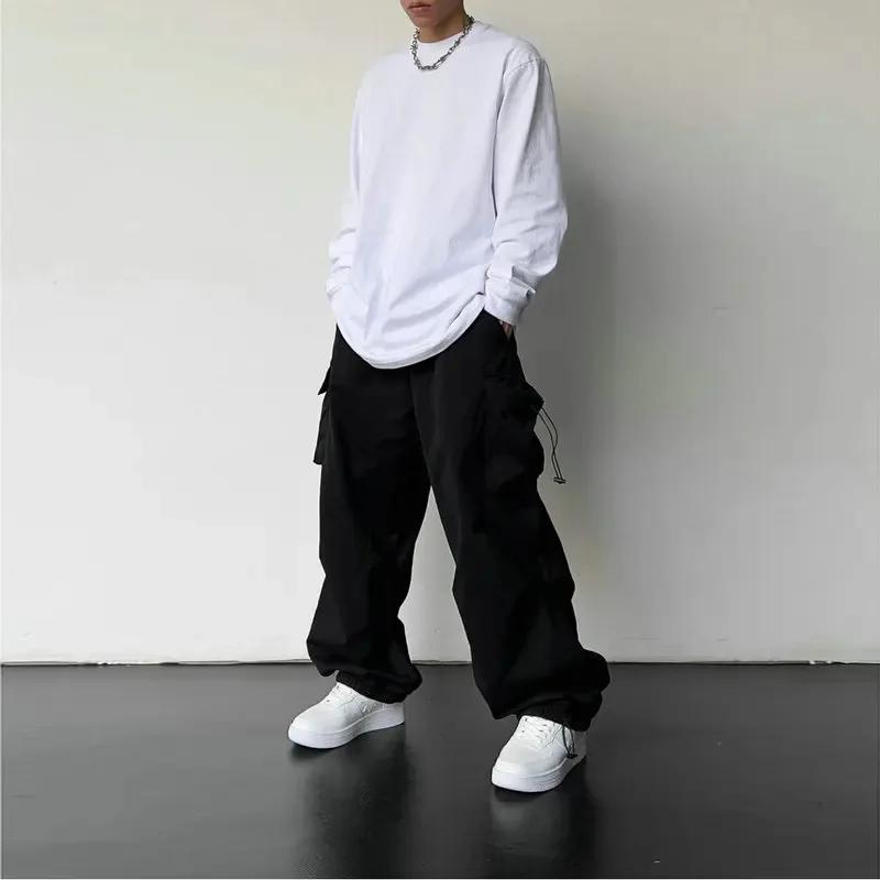 Pantalon cargo décontracté pour homme, streetwear classique, pantalon droit à jambes larges, vêtemen