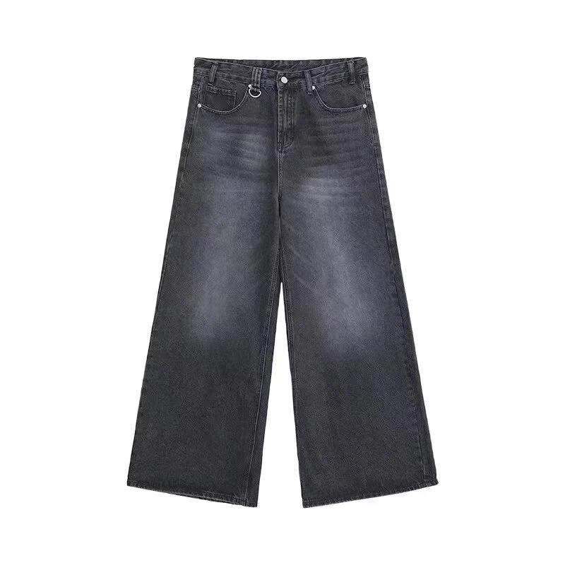 Été hommes Baggy jean unisexe Vintage Style américain droit jambe large Denim pantalon marque de mod