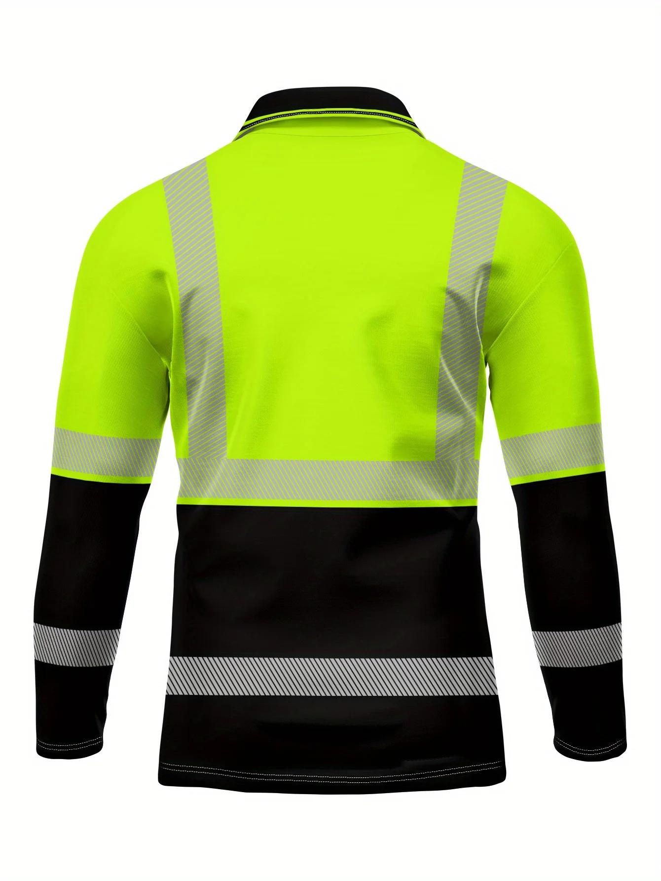 Polo à manches longues pour hommes, coupe cintrée en Polyester, hauts décontractés pour le lieu de t