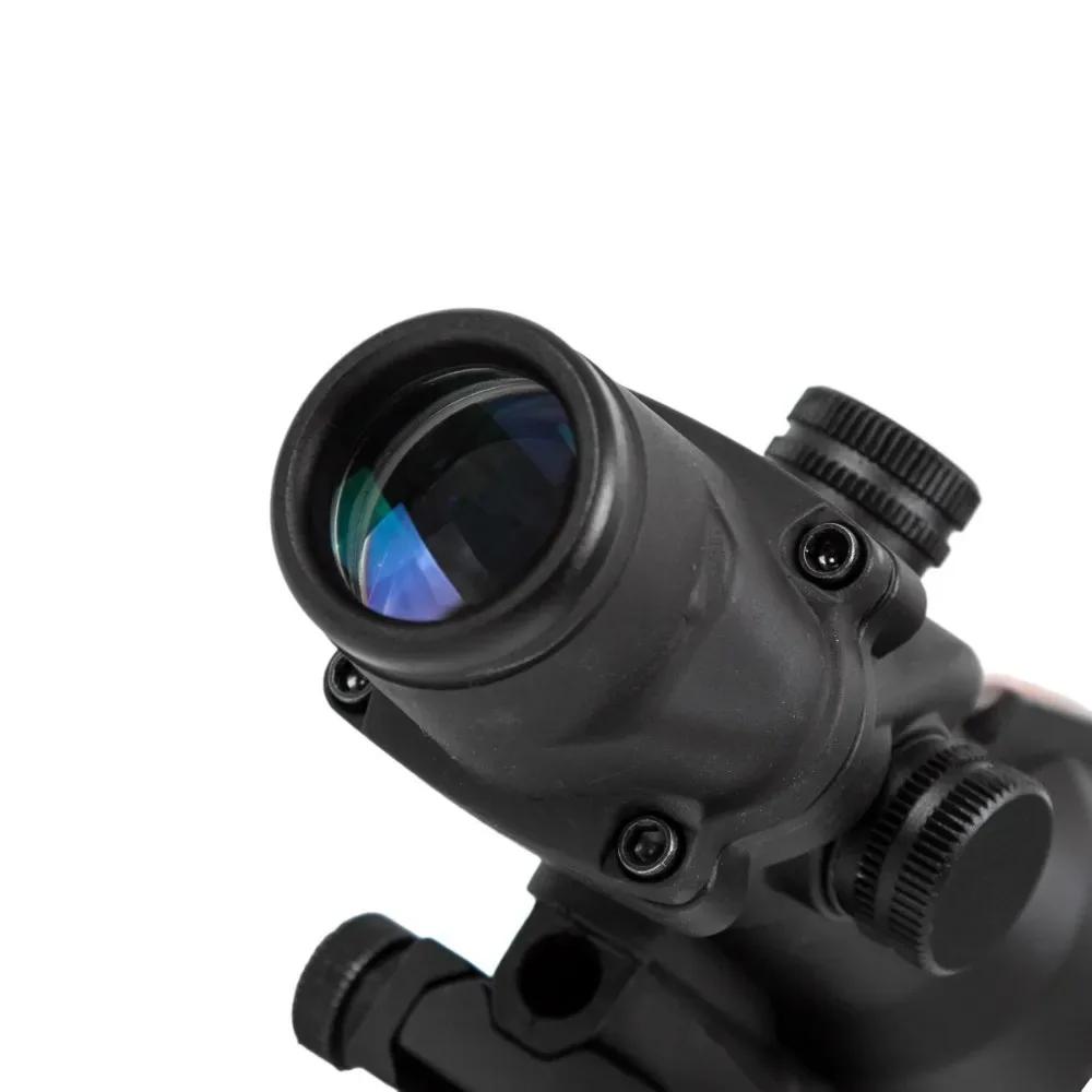 Lunette de chasse 4x32 avec fibres optiques réelles, point rouge vert, réticule gravé éclairé, viseu