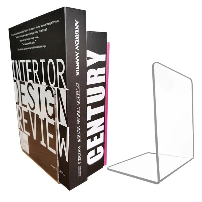 Serre-livres en acrylique, étagère de rangement décorative de bureau