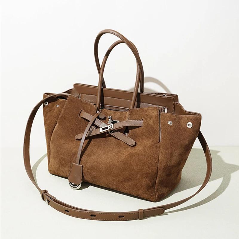 2025 printemps été nouveau sac fourre-tout en cuir suédé Unique spacieux épaule sac à bandoulière fe