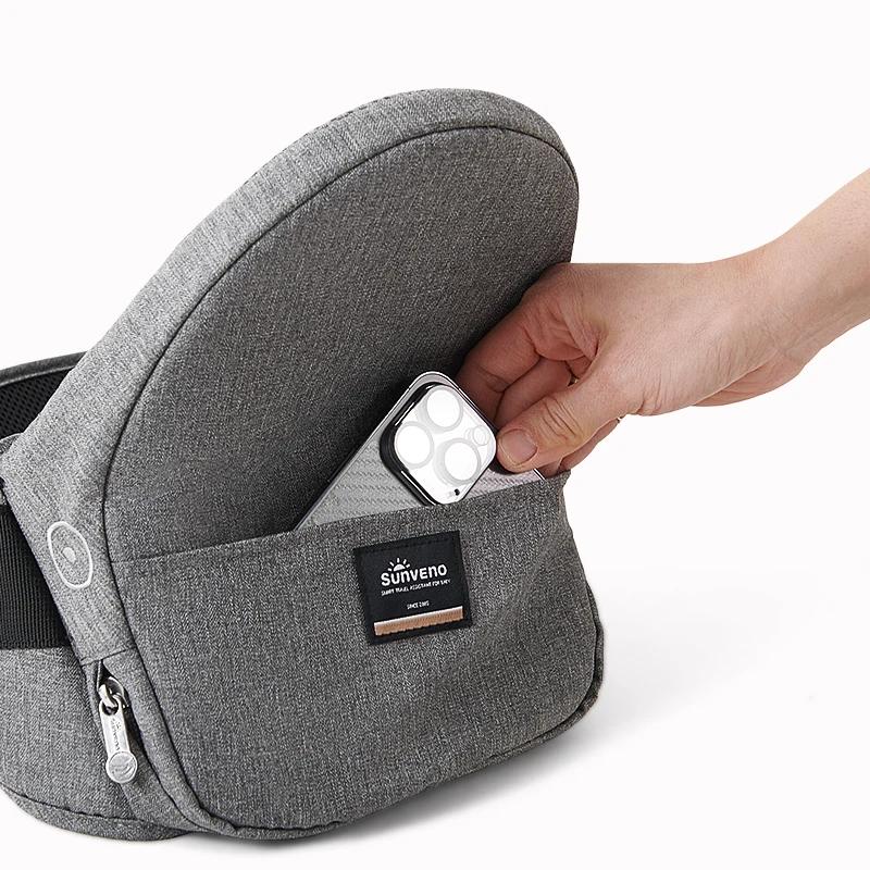 Sunveno – porte-bébé pliable avancé, ceinture réglable, ergonomique, léger, pliable, siège Hipseat, 