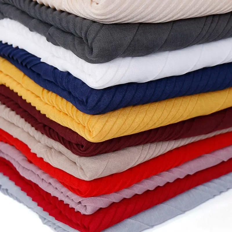 Écharpe plissée en coton pour femme, voile musulman, châle rond déformable, hijab islamique, grande 
