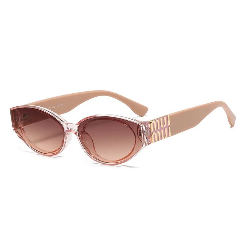 Lunettes de soleil Glamour de luxe pour femmes et hommes, ovales, minimalistes, marque de mode, unis