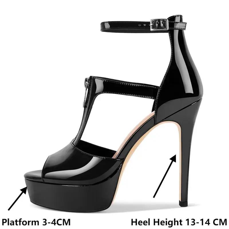 Onlymaker femmes Peep Toe plate-forme sandales mince talon haut robe de soirée Stiletto avec fermetu
