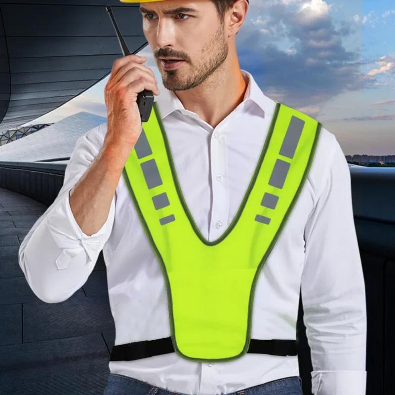 Sports de plein air tissu réfléchissant fournitures gilet élastique nuit course cyclisme réglable gi