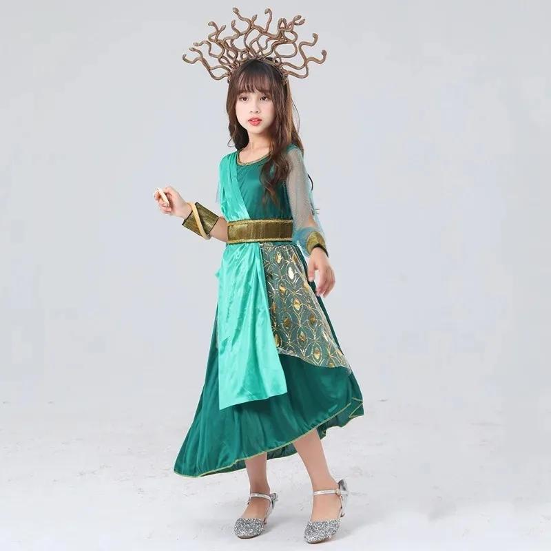 Costume d'Halloween pour enfants, personnage de film Gorgon de la mythologie grecque, cosplay de fêt