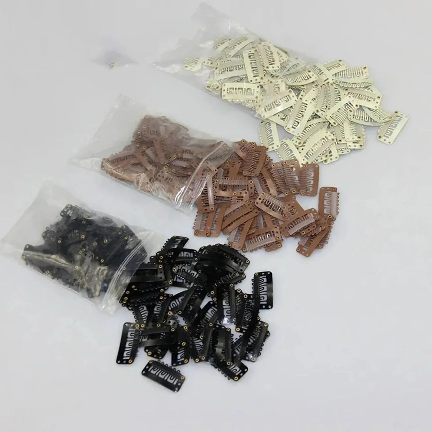 50 pinces à cheveux noires et marron de 2,3 cm à 3,2 cm pour extensions de cheveux, trames de perruq