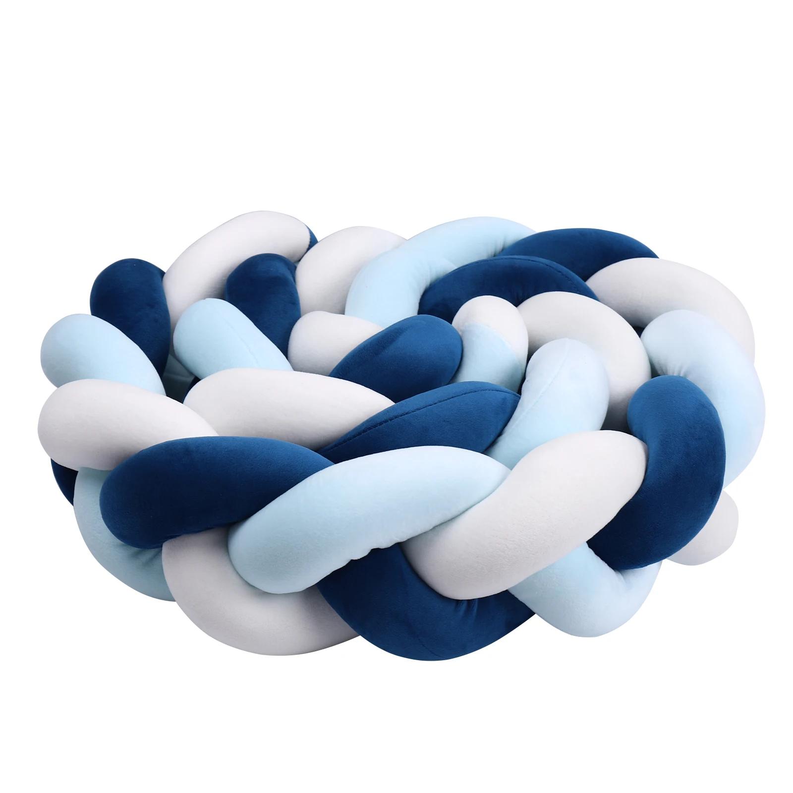 Pare-chocs pour lit de bébé 1-4M, tissage tressé noué à la main, protection de berceau en peluche, o