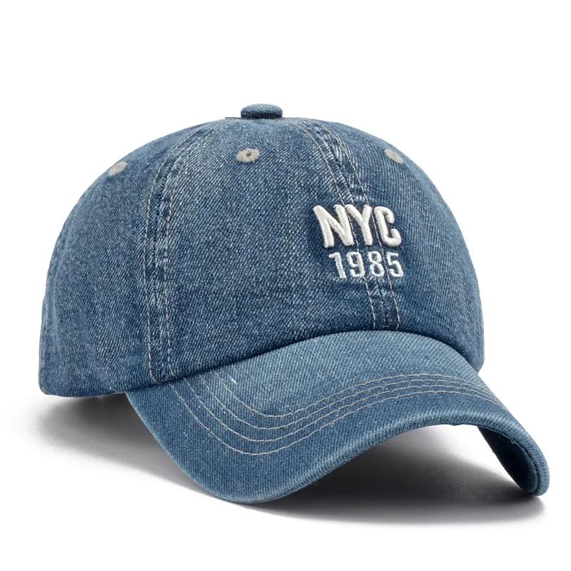 Mode NYC 1985 Broderie Denim Snapback Casquettes de Baseball Réglable En Plein Air Casual Adulte Lav
