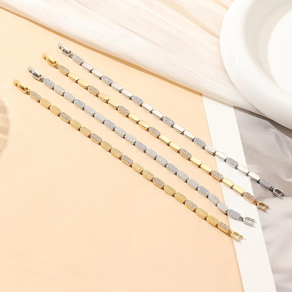 Bracelet de luxe incrusté de Zircon, lumineux et brillant, bijoux pour femmes, cadeau de noël CN8105