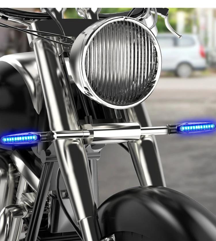 2 pièces clignotants séquentiels de moto clignotant LED lumières clignotantes d'eau qui coule indica