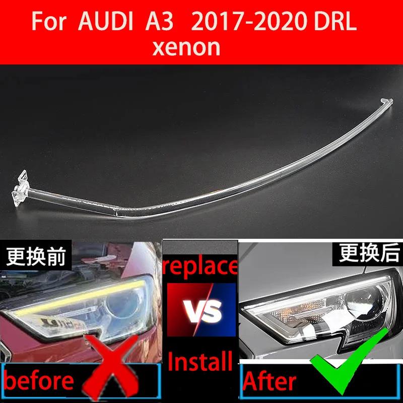 Pour Audi A3 2017-2020 xénon DRL phare lumière plaque de guidage diurne Tube de lumière voiture diur