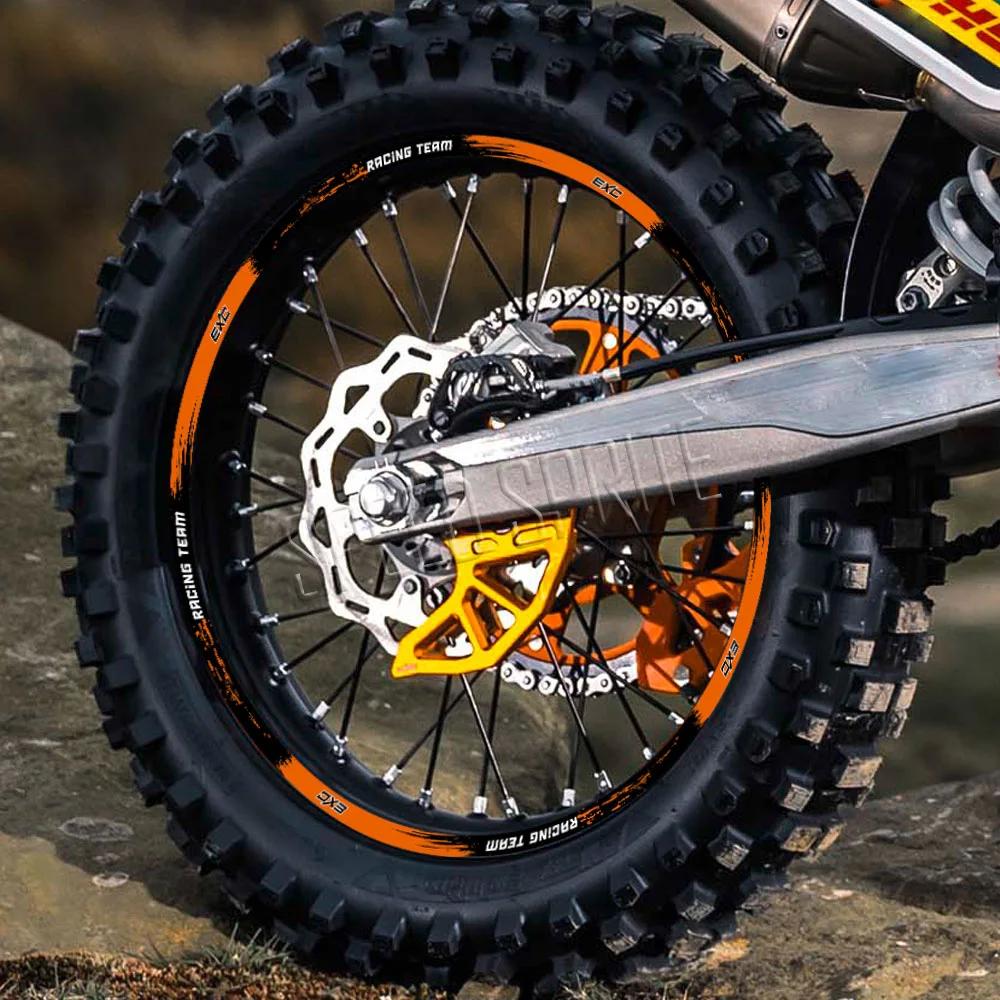 EXC – autocollants réfléchissants pour roues de moto, autocollants de jante, bande à rayures pour KT