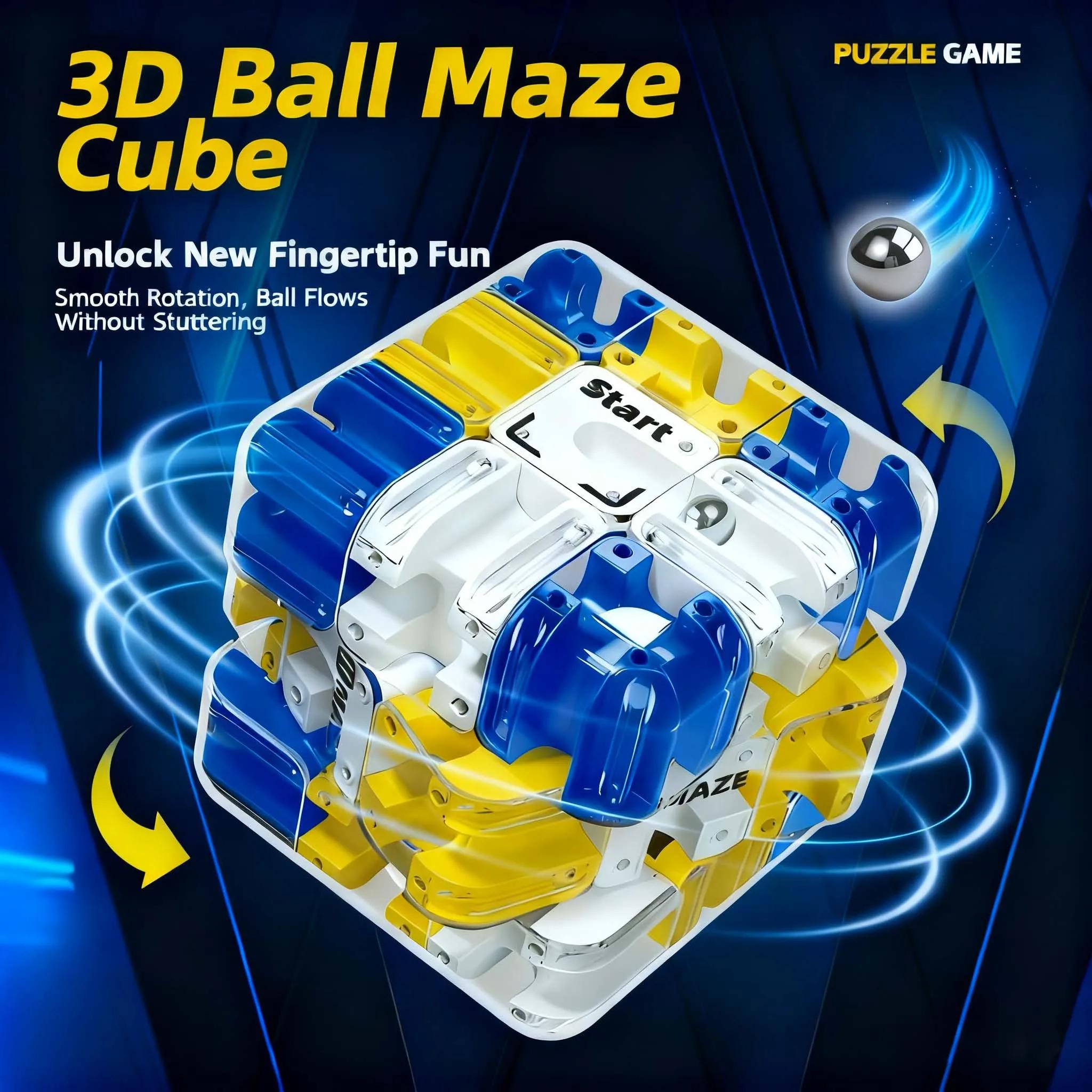 Cube magique roulant à billes 3D, labyrinthe pour enfants, jouet de fidélisation, pensée logique, so
