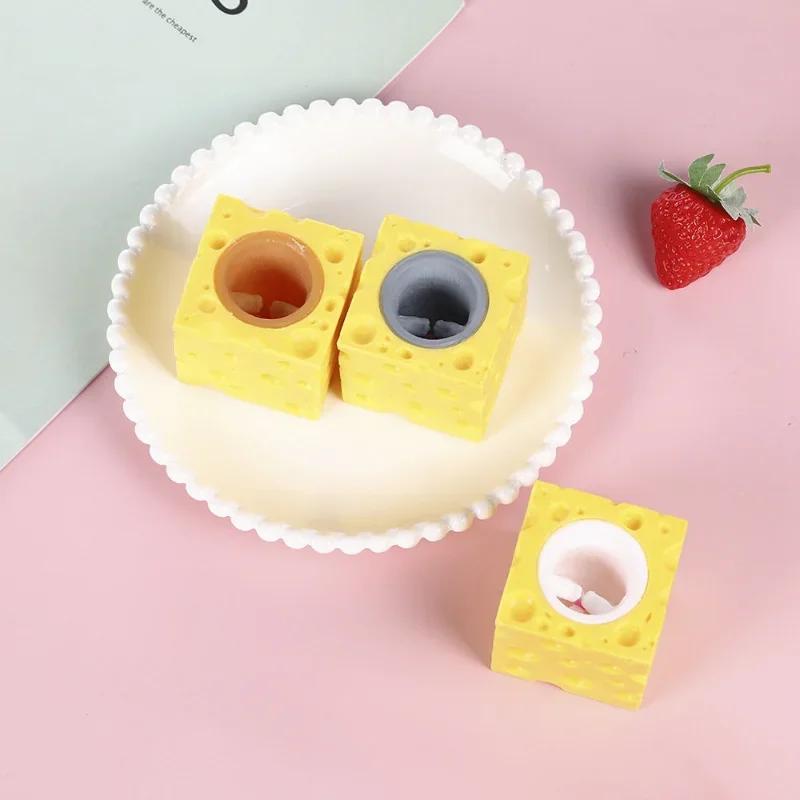 Bloc de souris et de fromage amusant Pop-Up, jouet Anti-stress à presser, figurines cachées et cherc
