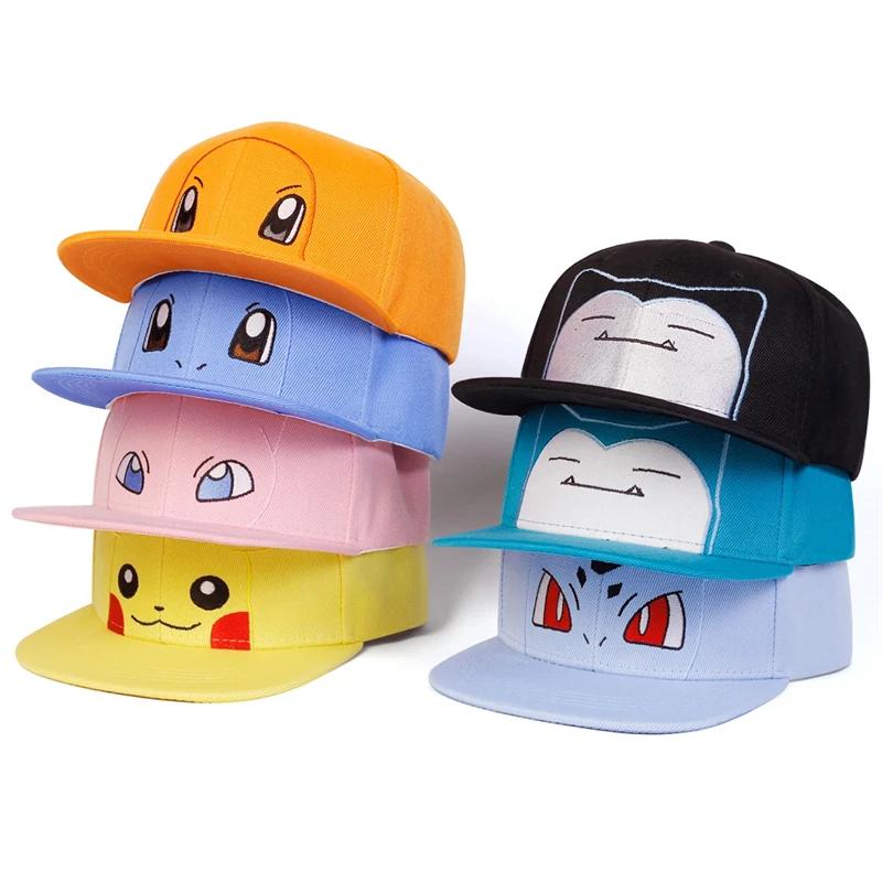 Nouveau Pokemon écureuil Pikachu Bulbasaur Charmander ‌   Casquette de Baseball brodée, mignon Anime