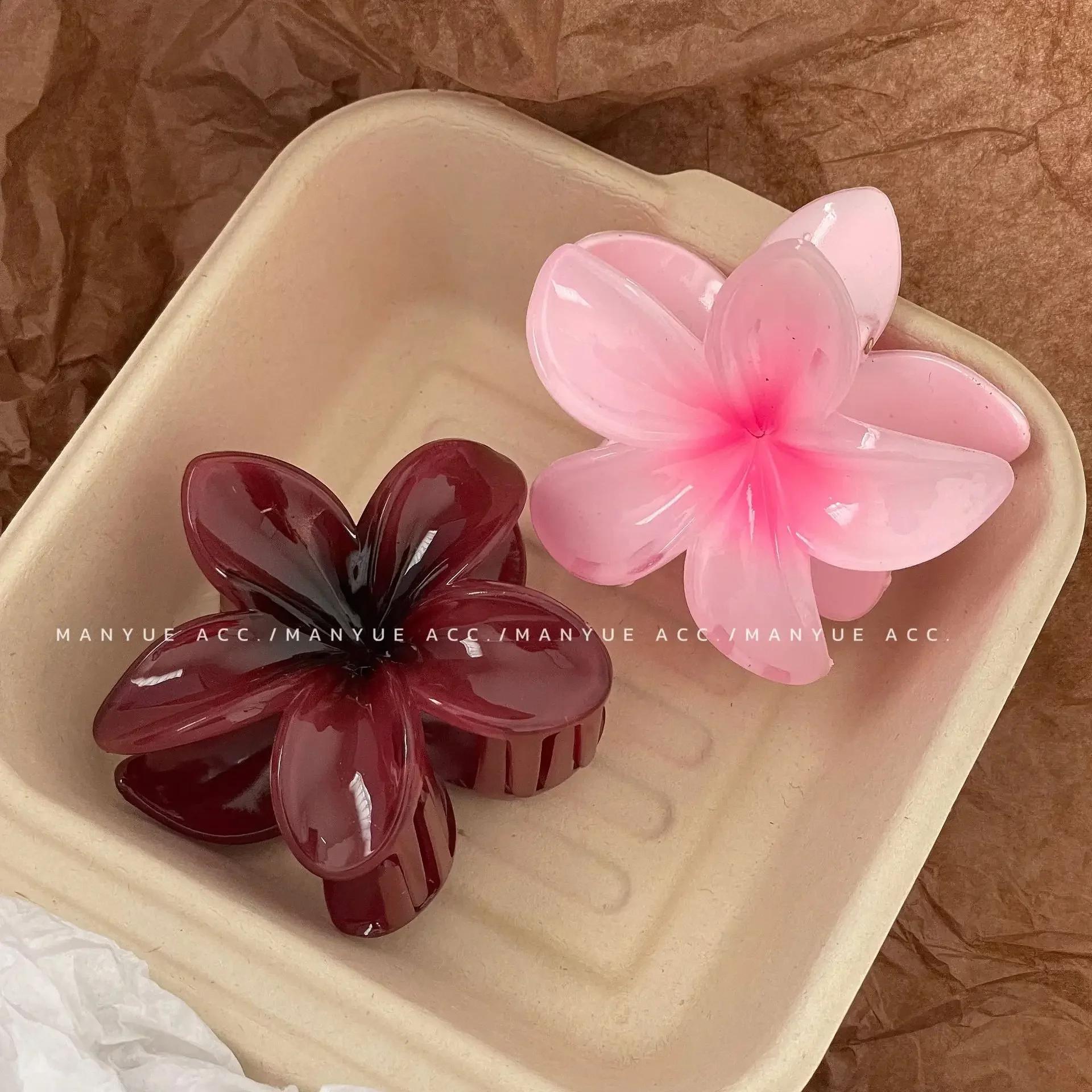 Pinces à cheveux hawaïennes dégradées, griffes à fleurs, grande taille, mode, épingle à cheveux pour