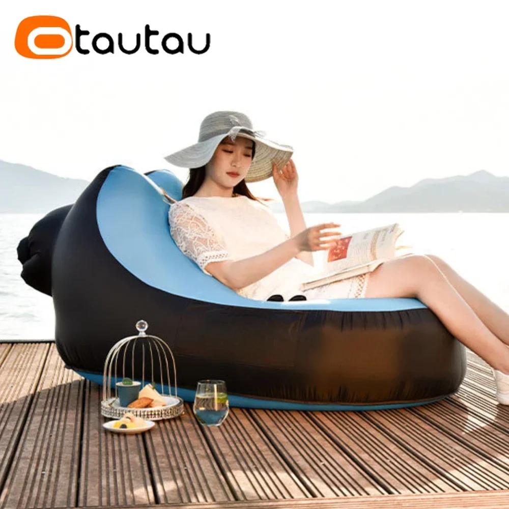 OTAUTAU-Chaise longue gonflable portable, canapé de camping en plein air, pouf confortable, pouf, ja