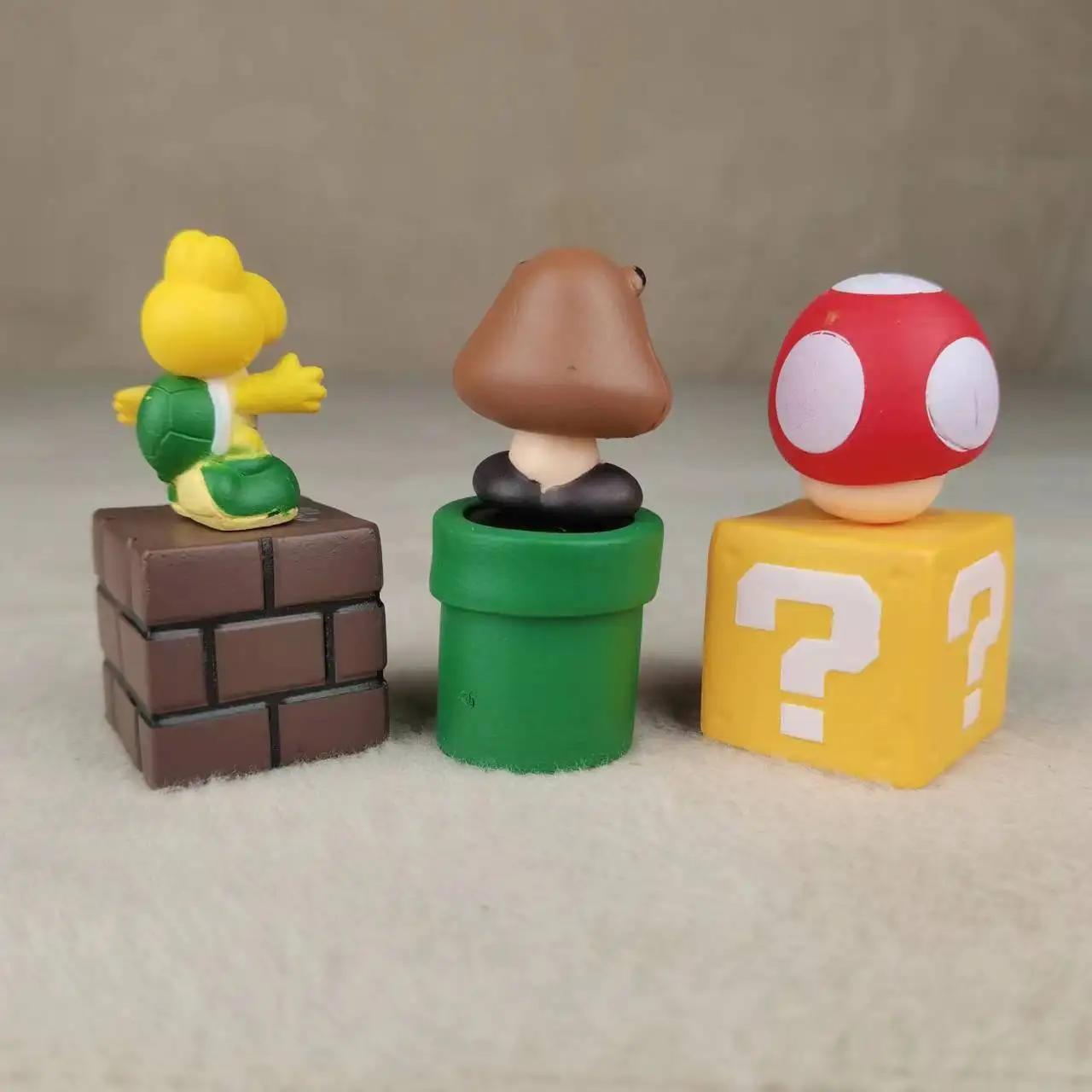 Figurine d'action Super Marios, modèle de poupée, décoration de gâteau, ornements de voiture, périph