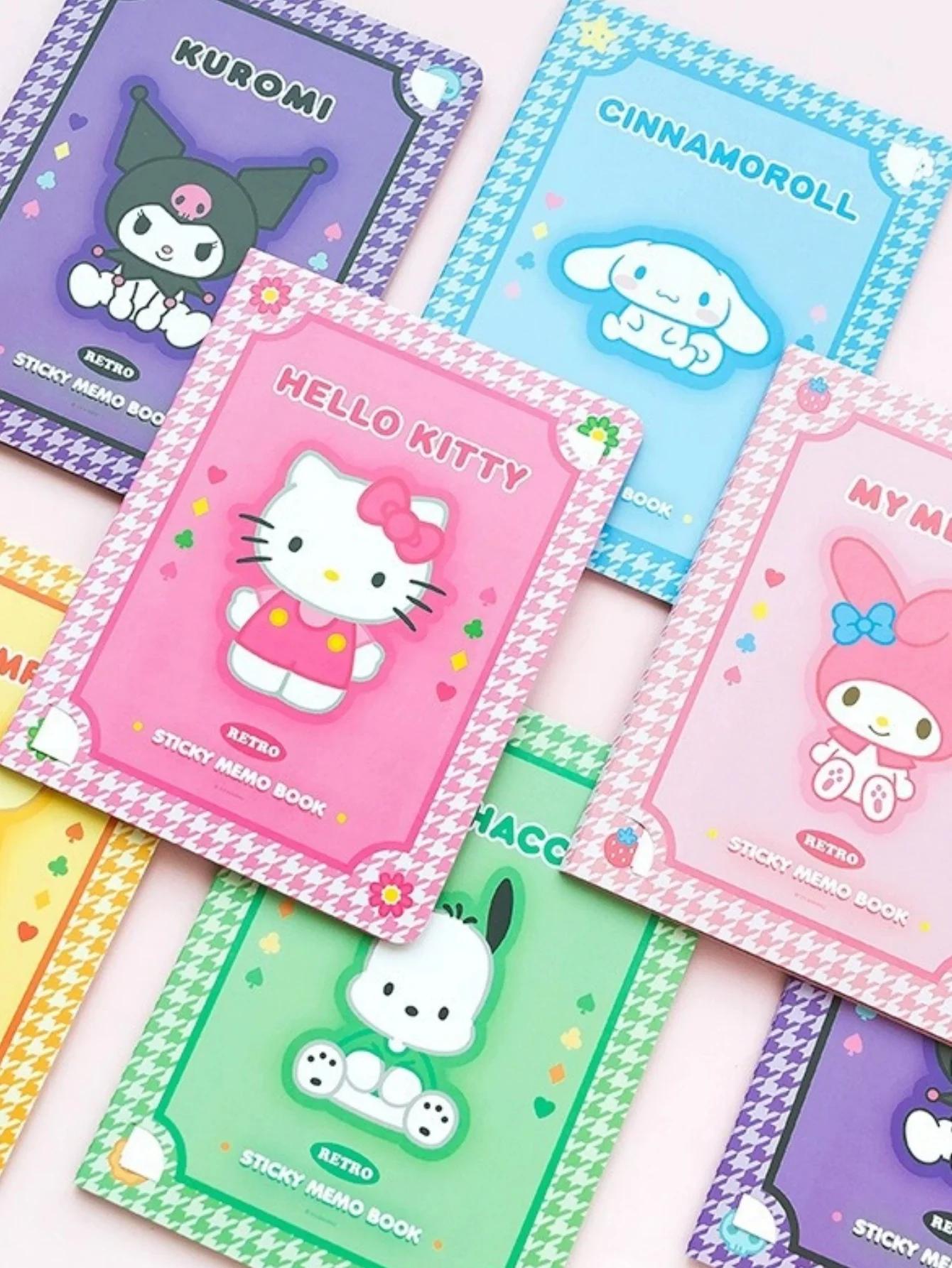 Bloc-notes collant Sanrio Hello Cute Kitty & Kuromi Cinnamoroll, bloc-notes en papier oblong adorabl