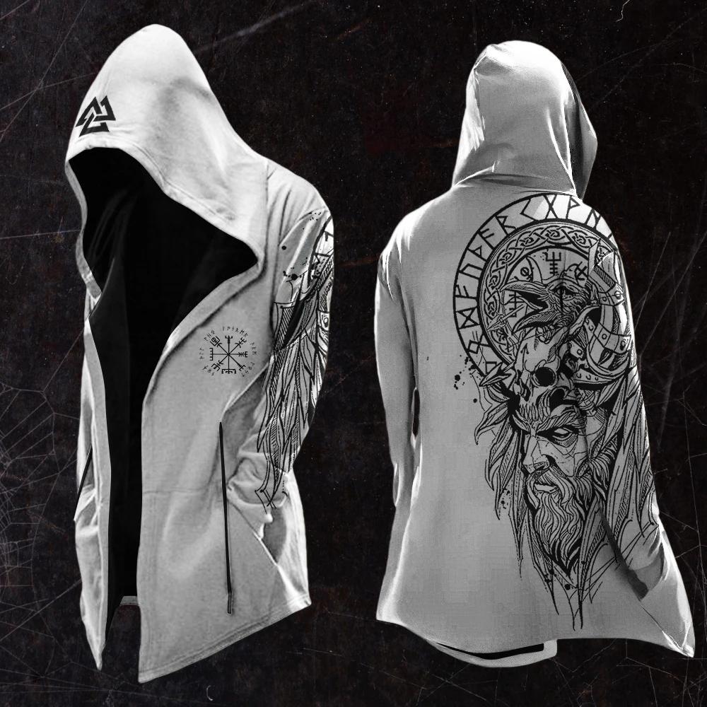 Cardigan coupe-vent surdimensionné à capuche pour hommes, imprimé numérique 3D rétro, printemps/auto
